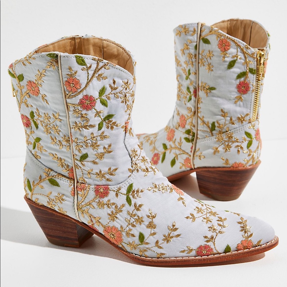 Eloise Embroidered Ankle Boots by MOMO for Free People